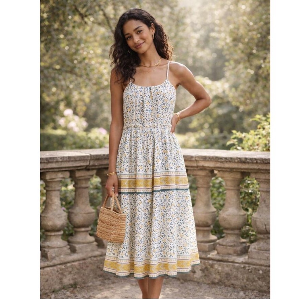 Trovata Birds of Paradis Julien floral Print Strappy Dress Medium